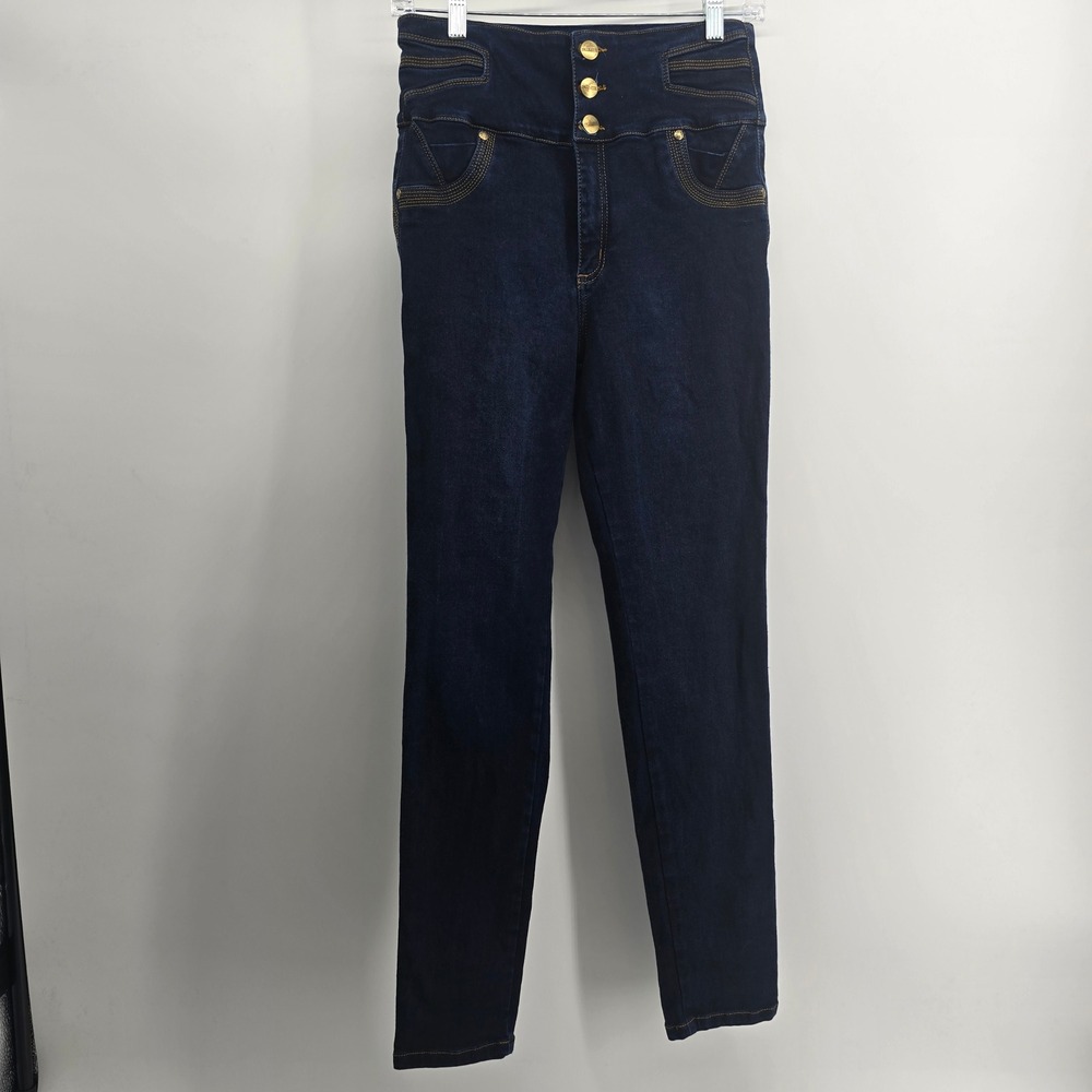 Colombiana/Nicolette Butt Lift Jeans High Waisted Skinny Jeans Indigo Sz 16